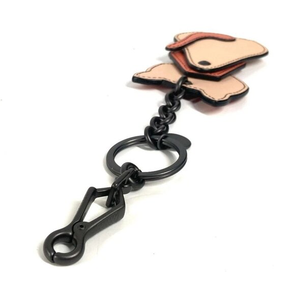 BOTTEGA VENETA Intrecciato Cat animal Bag Charm Key Holder Beige/pink - Picture 5 of 8
